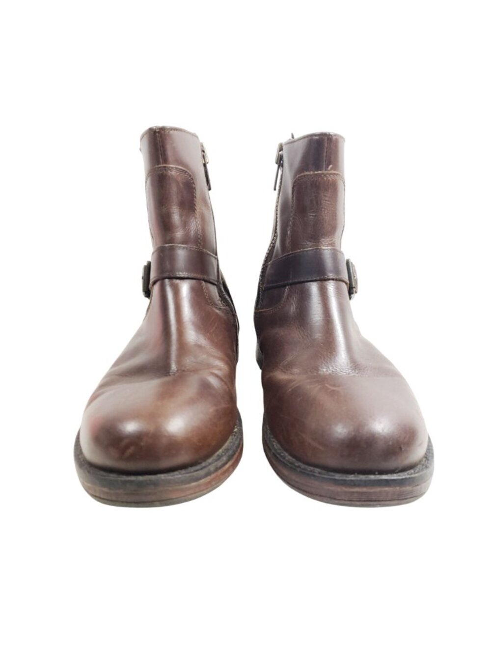 Franco Fortini Mens Size 9 Brown Leather Ankle Boots With Side Zipper - Picture 6 of 9
